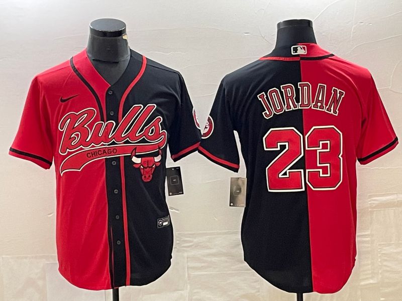 Men Chicago Bulls #23 Jordan Red black Nike 2023 NBA Jersey style 1->oakland raiders->NFL Jersey